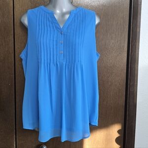 Charter Club Vibrant Blue Sleeveless Blouse